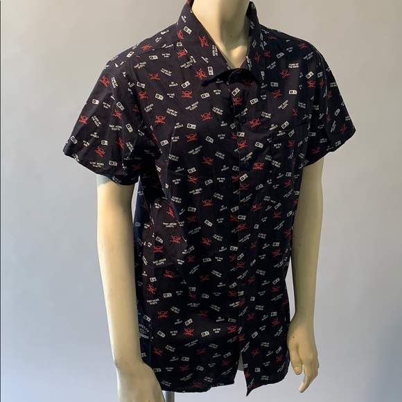 Black four star button up size S - Picture 3 of 4